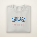 Chicago North Side Baseball Embroidered Crewneck — Title Years in Ash, flat lay