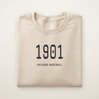 Chicago South Side Baseball Embroidered Crewneck — 1901 in Sand, flat lay