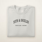 Chicago South Side Baseball Embroidered Crewneck — 35th & Shields in Ash, flat lay