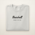 Chicago South Side Baseball Embroidered Crewneck — Baseball Script in Ash, flat lay