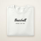 Chicago South Side Baseball Embroidered Crewneck — Baseball Script in White, flat lay