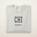 Chicago South Side Baseball Embroidered Crewneck — CHI in Ash, flat lay