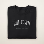 Chicago South Side Baseball Embroidered Crewneck — Chi-Town in Black, flat lay