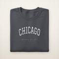 Chicago South Side Baseball Embroidered Crewneck — Chicago Arch in Dark Heather, flat lay