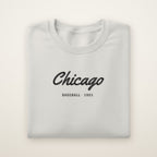 Chicago South Side Baseball Embroidered Crewneck — Chicago Script in Ash, flat lay