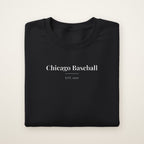 Chicago South Side Baseball Embroidered Crewneck — Classic Serif in Black, flat lay