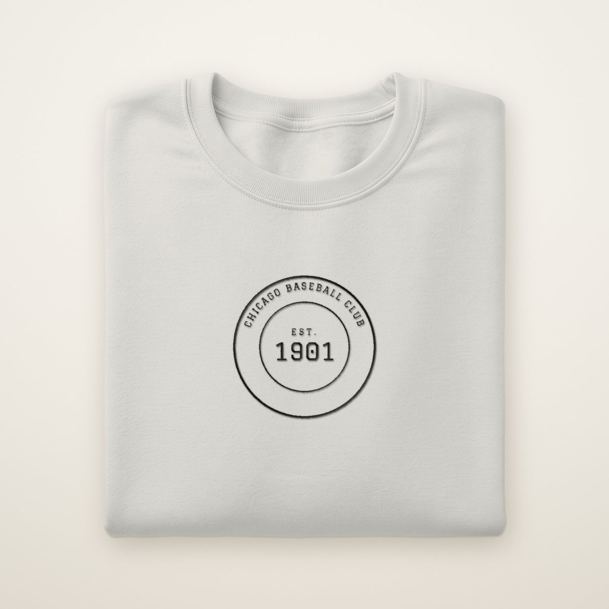 Chicago South Side Baseball Embroidered Crewneck — Club Crest in Ash, flat lay