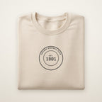 Chicago South Side Baseball Embroidered Crewneck — Club Crest in Sand, flat lay