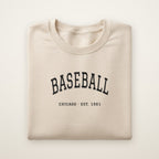 Chicago South Side Baseball Embroidered Crewneck — Est. 1901 in Sand, flat lay