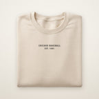 Chicago South Side Baseball Embroidered Crewneck — Minimal in Sand, flat lay