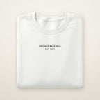 Chicago South Side Baseball Embroidered Crewneck — Minimal in White, flat lay