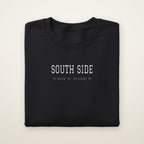 Chicago South Side Baseball Embroidered Crewneck — South Side Coordinates in Black, flat lay