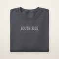 Chicago South Side Baseball Embroidered Crewneck — South Side Coordinates in Dark Heather, flat lay