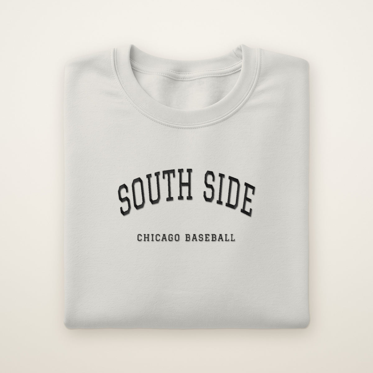 Chicago South Side Baseball Embroidered Crewneck — South Side in Ash, flat lay