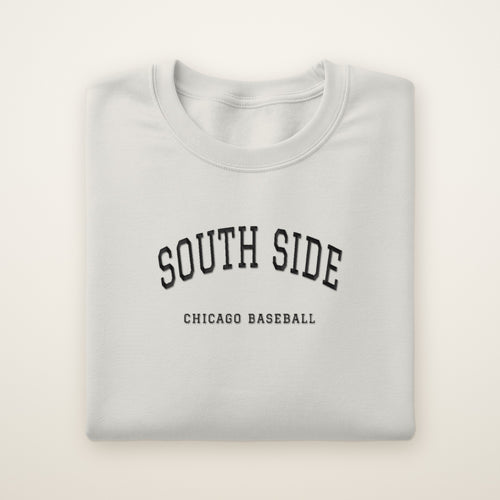 Chicago South Side Baseball Embroidered Crewneck — South Side in Ash, flat lay
