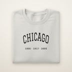 Chicago South Side Baseball Embroidered Crewneck — Title Years in Ash, flat lay