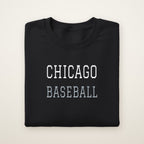 Chicago South Side Baseball Embroidered Crewneck — Varsity in Black, flat lay