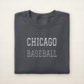 Chicago South Side Baseball Embroidered Crewneck — Varsity in Dark Heather, flat lay