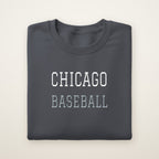 Chicago South Side Baseball Embroidered Crewneck — Varsity in Dark Heather, flat lay