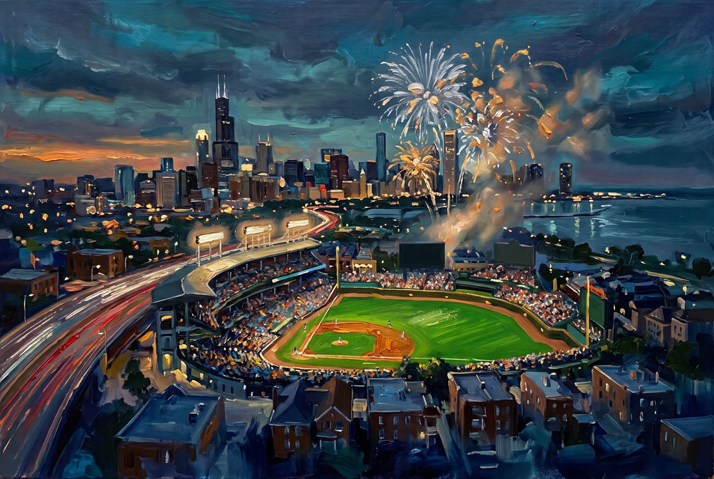 Chicago South Side ballpark painting, full artwork