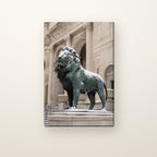 Art Institute Lion Canvas Wall Art | Michigan Avenue Guardian canvas on a warm ivory wall