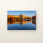 Museum of Science and Industry Canvas Wall Art | Jackson Park in Autumn canvas on a warm ivory wall