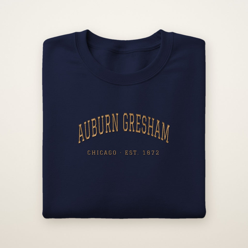 Auburn Gresham Chicago Embroidered Crewneck — Gold Thread