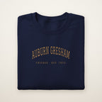 Auburn Gresham Chicago Embroidered Crewneck — Gold Thread