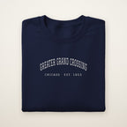 Greater Grand Crossing Chicago Embroidered Crewneck — White Thread