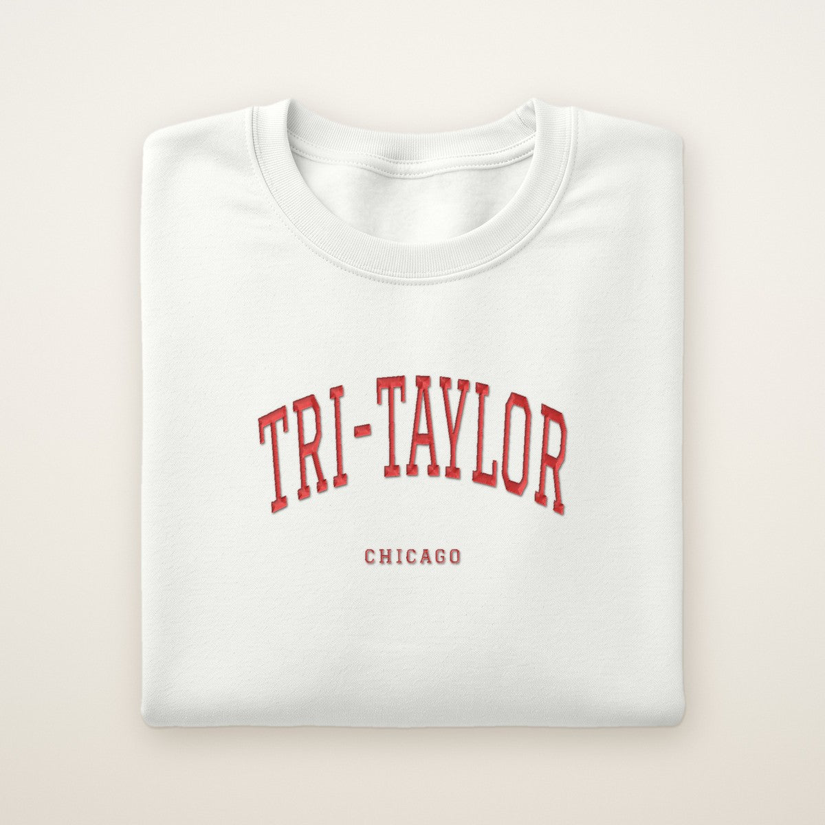 Tri-Taylor Chicago Embroidered Crewneck — Red Thread