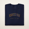 Norwood Park Chicago Embroidered Crewneck — Gold Thread