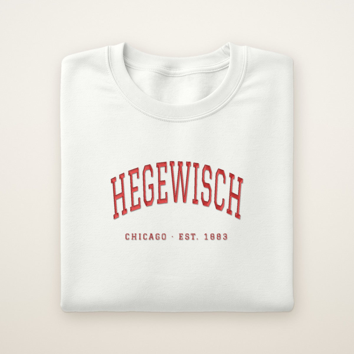 Hegewisch Chicago Embroidered Crewneck — Red Thread