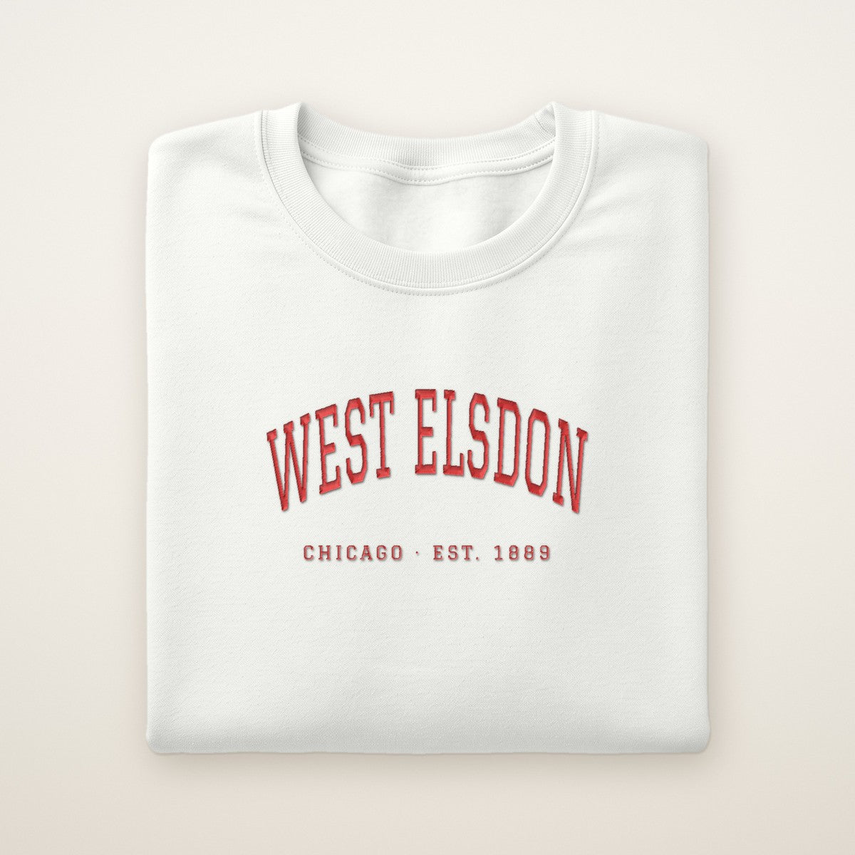 West Elsdon Chicago Embroidered Crewneck — Red Thread