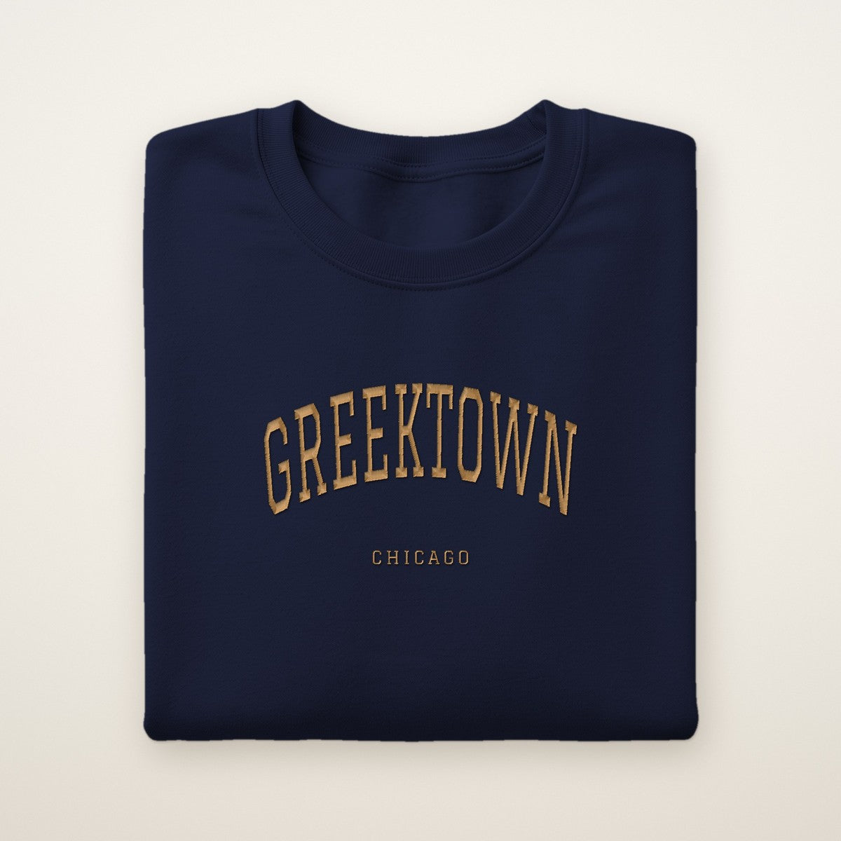 Greektown Chicago Embroidered Crewneck — Gold Thread