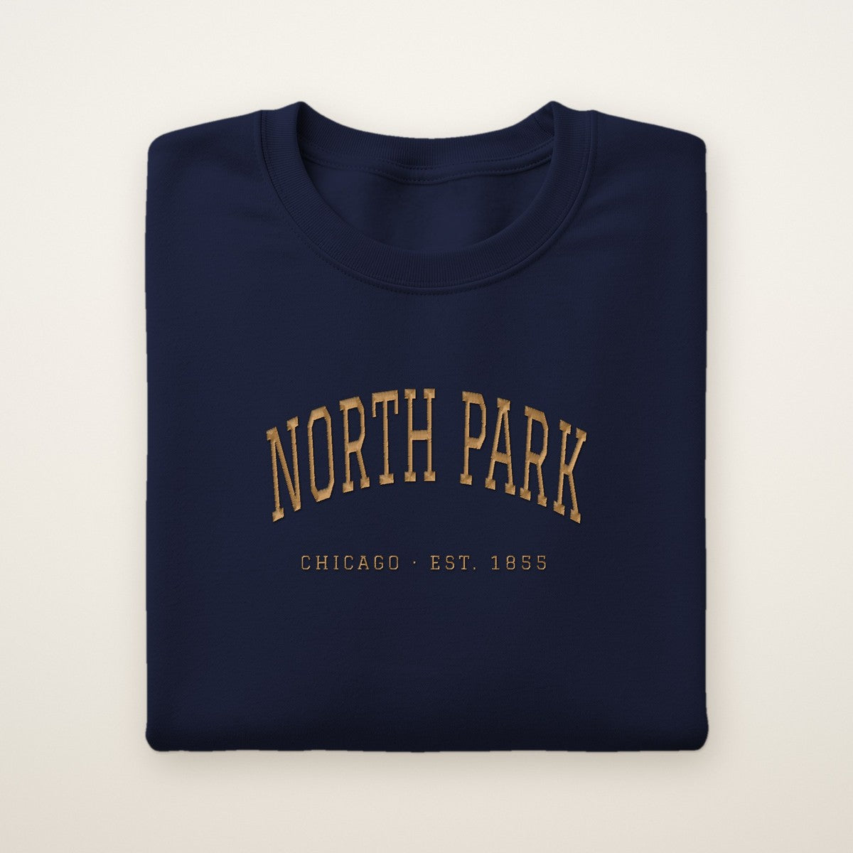 North Park Chicago Embroidered Crewneck — Gold Thread