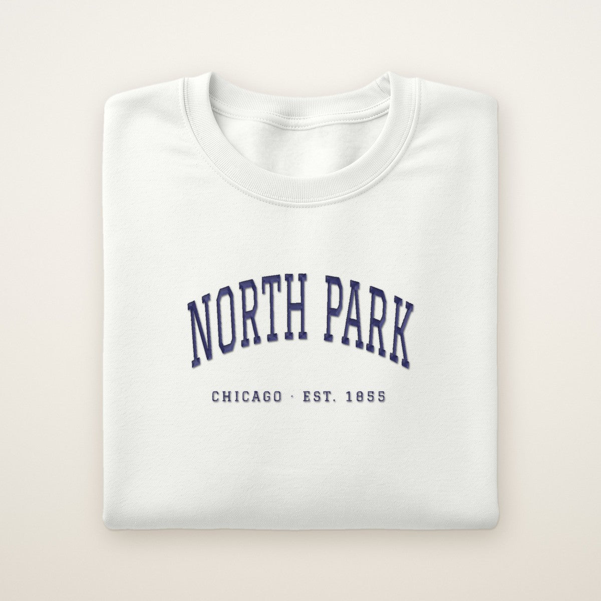North Park Chicago Embroidered Crewneck — Navy Thread