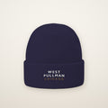 West Pullman Chicago Embroidered Cuffed Beanie — White Thread