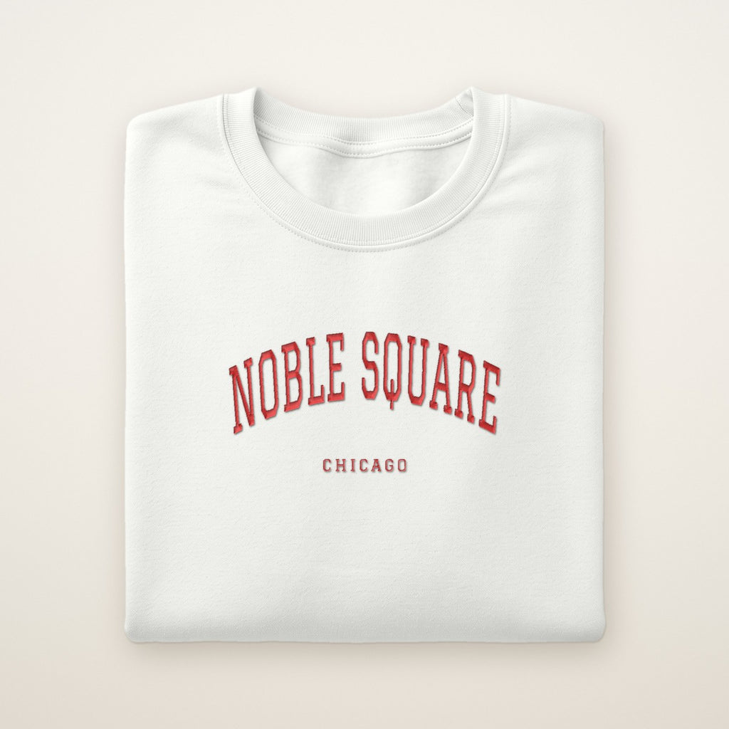Noble Square Chicago Embroidered Crewneck — Red Thread