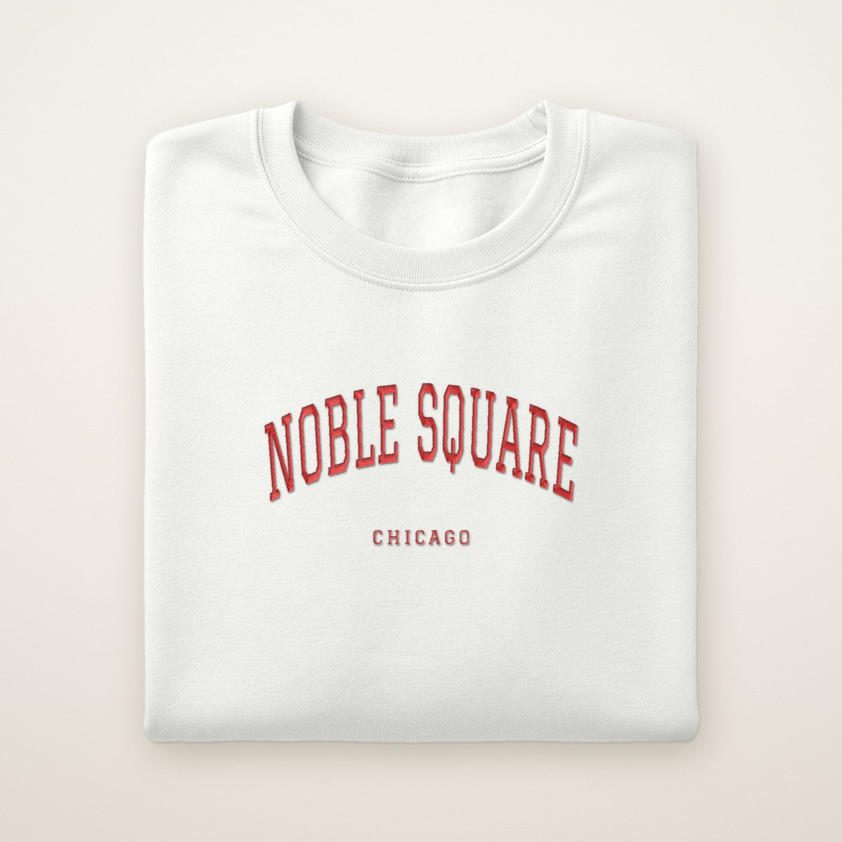 Noble Square Chicago Embroidered Crewneck — Red Thread