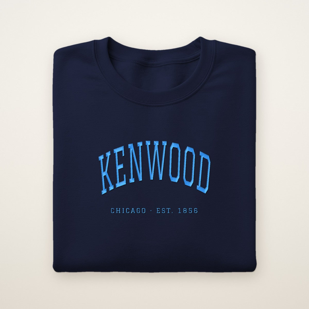Kenwood Chicago Embroidered Crewneck — Sky Blue Thread
