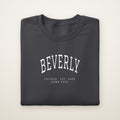 Beverly Chicago Home 2026 Embroidered Crewneck — White Thread on Dark Heather