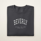Beverly Chicago Home 2026 Embroidered Crewneck — White Thread on Dark Heather