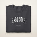 East Side Chicago Embroidered Crewneck — White Thread on Dark Heather