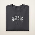 East Side Chicago Home 2026 Embroidered Crewneck — White Thread on Dark Heather