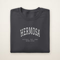 Hermosa Chicago Home 2026 Embroidered Crewneck — White Thread on Dark Heather