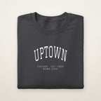 Uptown Chicago Home 2026 Embroidered Crewneck — White Thread on Dark Heather