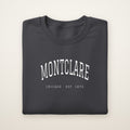 Montclare Chicago Embroidered Crewneck — White Thread on Dark Heather