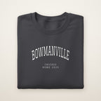 Bowmanville Chicago Home 2026 Embroidered Crewneck — White Thread on Dark Heather