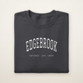 Edgebrook Chicago Embroidered Crewneck — White Thread on Dark Heather