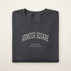 Armour Square Chicago Home 2026 Embroidered Crewneck — White Thread on Dark Heather